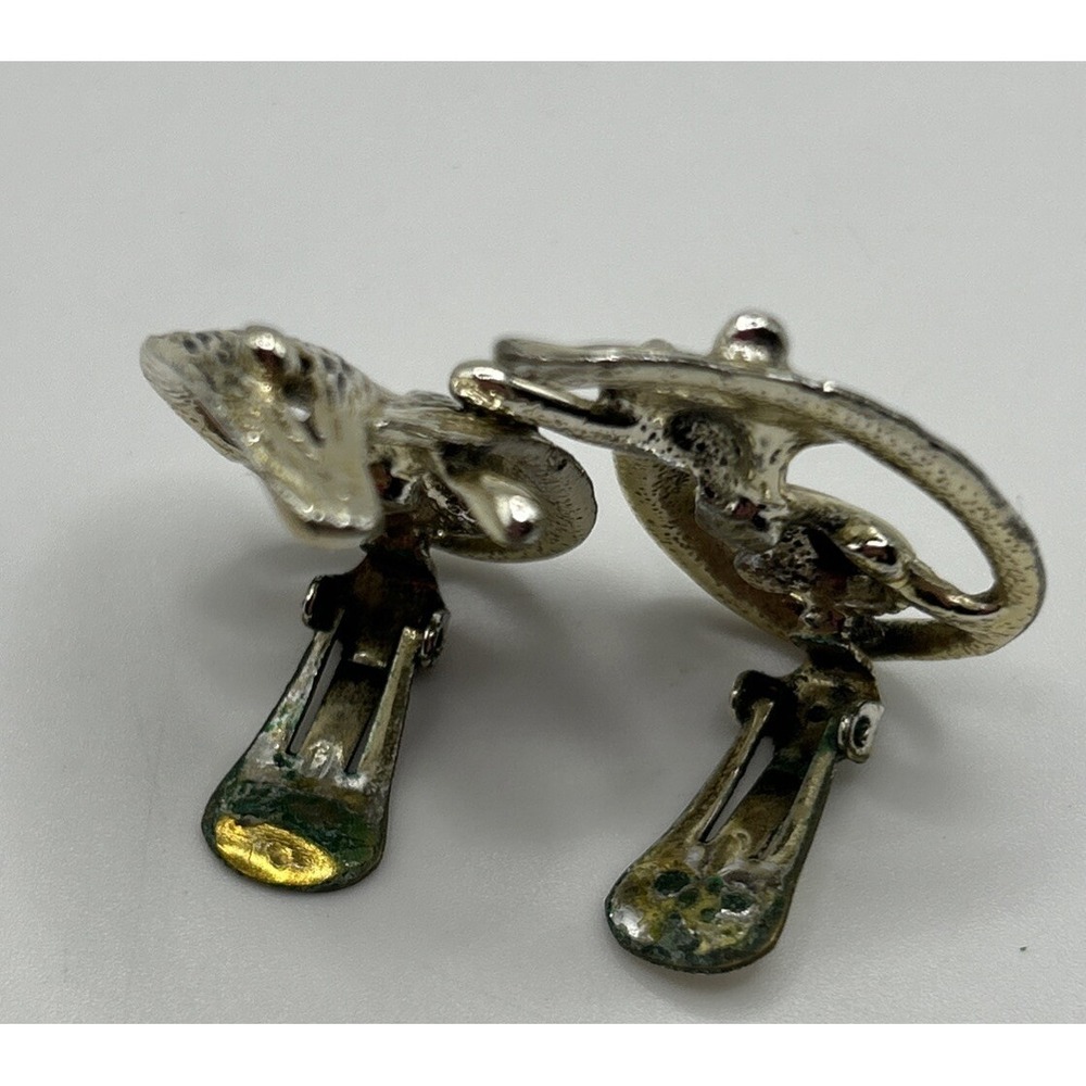 Vintage Selini Modernist Abstract Clip On Earrings - Picture 3 of 3